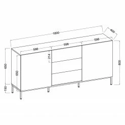 Fredriks Sideboard Meon - Weiß -WOHNZIMMERMÖBEL Verkäufe 1000201099 201002 15150800001 SKETCH DETAILS P000000001000201099 sketch