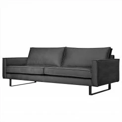 Ars manufacti Sofa Liel II (3-Sitzer) - Samt - Samt Onoli: Anthrazit