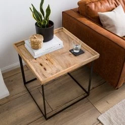 Naturoo Beistelltisch Messina - Mango massiv / Metall - Mango / Schwarz -WOHNZIMMERMÖBEL Verkäufe 1000201553 200527 13351600008 DETAILS P000000001000201553