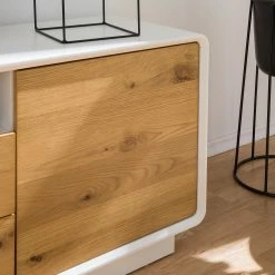 Mørteens Wohnkombination Boge (2-teilig) - Echtholzfurnier - Asteiche / Matt Weiß -WOHNZIMMERMÖBEL Verkäufe 1000202254 200402 14480000011 DETAILS P000000001000202254