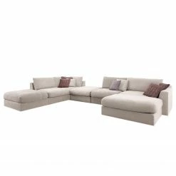 Fredriks Wohnlandschaft Dixwell III - Flachgewebe - Kaschmir - Ottomane davorstehend rechts