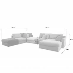 Fredriks Wohnlandschaft Dixwell III - Flachgewebe - Kaschmir - Ottomane davorstehend rechts -WOHNZIMMERMÖBEL Verkäufe 1000202347 210330 06412200232 SKETCH DETAILS P000000001000202347 sketch