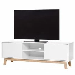 Norrwood TV-Lowboard Sinetta - Weiß / Eiche Dekor