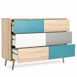 Norrwood Kommode Bibury I - Mehrfarbig / Eiche Sonoma Dekor -WOHNZIMMERMÖBEL Verkäufe 1000202438 200124 09541400071 DETAILS P000000001000202438