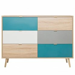 Norrwood Kommode Bibury I - Mehrfarbig / Eiche Sonoma Dekor -WOHNZIMMERMÖBEL Verkäufe 1000202438 200124 09541400072 DETAILS P000000001000202438