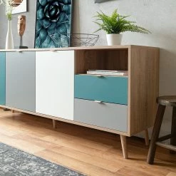 Norrwood Sideboard Bibury II - Mehrfarbig / Eiche Sonoma Dekor -WOHNZIMMERMÖBEL Verkäufe 1000202461 200124 09543000171 DETAILS P000000001000202461