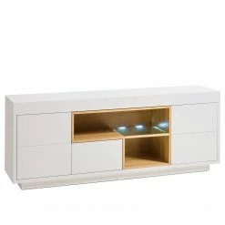 Loftscape TV-Lowboard Kuusaa - Weiß / Eiche Dekor - Breite: 168 cm -WOHNZIMMERMÖBEL Verkäufe 1000202506 200212 13211100092 DETAILS P000000001000202506