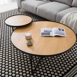 Fredriks Couchtischset Permet (2er-Set) - Echtholzfurnier - Eiche / Schwarz -WOHNZIMMERMÖBEL Verkäufe 1000204348 200212 13333700005 MOOD DETAILS P000000001000204348 mood