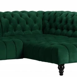 Loftscape Ecksofa Fireside II - Samt - Antikgrün - Ottomane davorstehend rechts -WOHNZIMMERMÖBEL Verkäufe 1000204908 200312 11185100445 DETAILS P000000001000204908