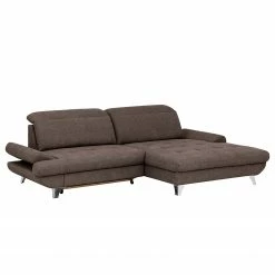 Fredriks Ecksofa Gorman - Microfaser - Taupe - Longchair davorstehend rechts - Schlaffunktion