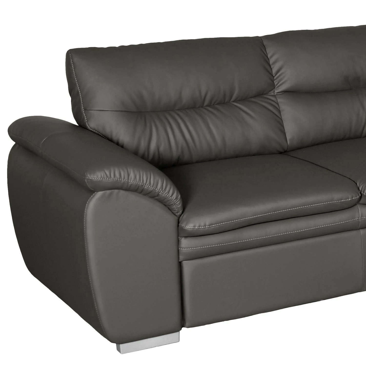 Fredriks Ecksofa Elkin - Kunstleder - Dunkelgrau - Ottomane davorstehend rechts - Schlaffunktion - Bettkasten 6 Fredriks Ecksofa Elkin - Kunstleder - Dunkelgrau - Ottomane davorstehend rechts - Schlaffunktion - Bettkasten – Bild 6