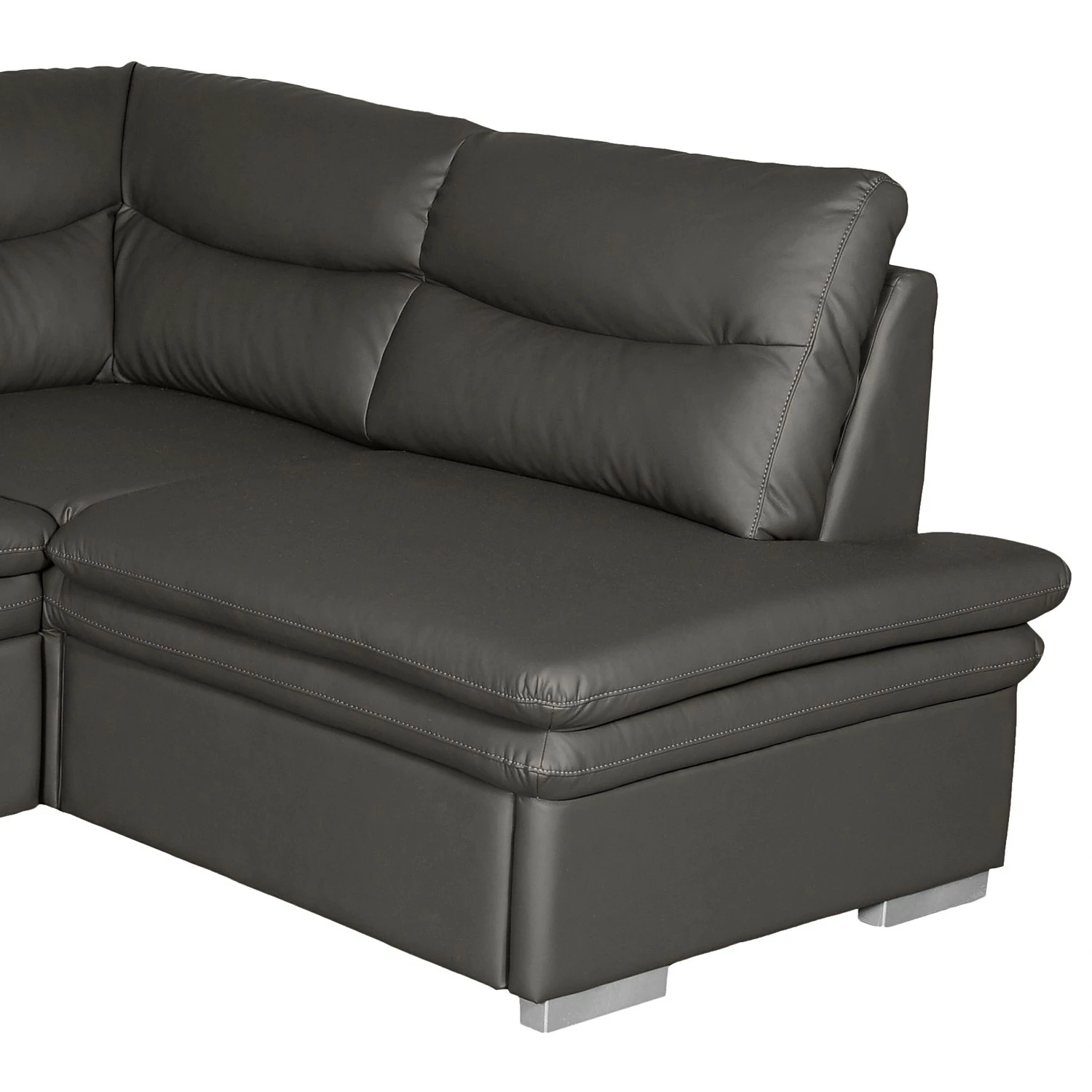 Fredriks Ecksofa Elkin - Kunstleder - Dunkelgrau - Ottomane davorstehend rechts - Schlaffunktion - Bettkasten 7 Fredriks Ecksofa Elkin - Kunstleder - Dunkelgrau - Ottomane davorstehend rechts - Schlaffunktion - Bettkasten – Bild 7