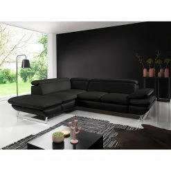 Fredriks Ecksofa Graford II - Kunstleder - Schwarz - Ottomane davorstehend links - Keine Funktion -WOHNZIMMERMÖBEL Verkäufe 1000205309 200310 12371001749 MOOD DETAILS P000000001000205309 mood