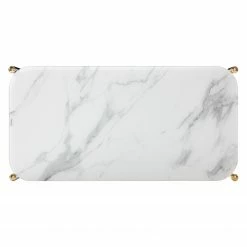 Jack & Alice Couchtisch Conyers - Glas / Metall - Marmor Weiß Dekor / Schwarz -WOHNZIMMERMÖBEL Verkäufe 1000205493 201023 06215300011 DETAILS P000000001000205493