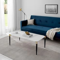 Jack & Alice Couchtisch Conyers - Glas / Metall - Marmor Weiß Dekor / Schwarz -WOHNZIMMERMÖBEL Verkäufe 1000205493 201029 13573400002 MOOD DETAILS P000000001000205493 mood