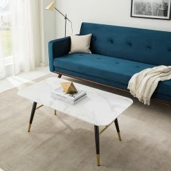 Jack & Alice Couchtisch Joppa - Marmor Weiß Dekor / Schwarz -WOHNZIMMERMÖBEL Verkäufe 1000205494 201029 14392900002 MOOD DETAILS P000000001000205494 mood