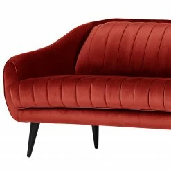 Red Living Sofa Margon (3-Sitzer) - Samt - Kirschrot - Schwarz -WOHNZIMMERMÖBEL Verkäufe 1000205741 200227 16252000112 DETAILS P000000001000205741