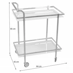 Jack & Alice Servierwagen Vonore - Glas / Metall - Chrom -WOHNZIMMERMÖBEL Verkäufe 1000206267 200218 13102500016 SKETCH DETAILS P000000001000206267 sketch
