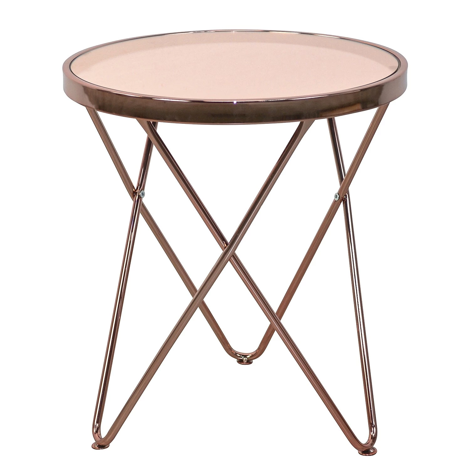 Jack & Alice Beistelltisch Phini - Glas / Metall - Roségold 2 Jack & Alice Beistelltisch Phini - Glas / Metall - Roségold – Bild 2
