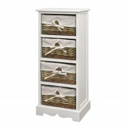 Ridgevalley Kommode Russy - Weiß / Hellbraun - 33 x 76 cm