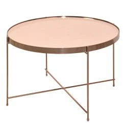 Norrwood Couchtisch Noxon - Glas / Metall - Roségold