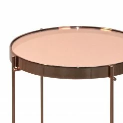 Norrwood Beistelltisch Noxon - Glas / Metall - Roségold -WOHNZIMMERMÖBEL Verkäufe 1000206282 200218 13102600077 DETAILS P000000001000206282