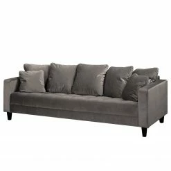 Red Living Sofa Elnora (3-Sitzer) - Samt - Grau