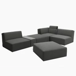 Tom Tailor Ecksofa Elements XII - Webstoff - Stoff TBO: 19 woven grey