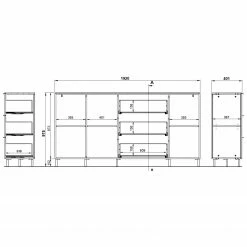 Germania Sideboard California II - Weiß 21 Germania Sideboard California II - Weiß -WOHNZIMMERMÖBEL Verkäufe 1000206698 200305 17323000128 SKETCH DETAILS P000000001000206698 sketch