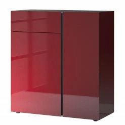 Germania Kommode Mesa II - Glas - Rubinrot / Graphit