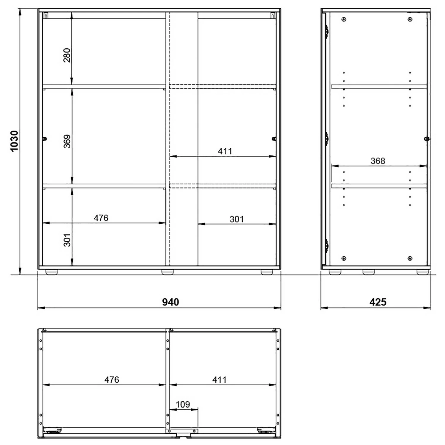 Germania Kommode Mesa I - Glas - Kaschmir / Eiche Dekor 6 Germania Kommode Mesa I - Glas - Kaschmir / Eiche Dekor – Bild 6