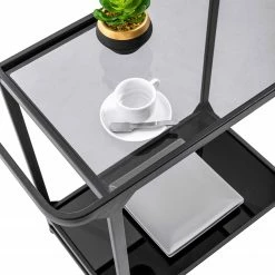 Norrwood Servierwagen Kisko - Glas / Metall - Grau / Schwarz -WOHNZIMMERMÖBEL Verkäufe 1000206940 200221 16143500057 DETAILS P000000001000206940