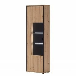 Loftscape Standvitrine Buena - Balkeneiche Dekor / Anthrazit