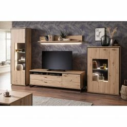 Loftscape Standvitrine Buena - Balkeneiche Dekor / Anthrazit -WOHNZIMMERMÖBEL Verkäufe 1000207354 200317 14284600058 MOOD DETAILS P000000001000207354 mood