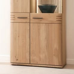 Loftscape Vitrinenschrank Salvo - Eiche teilmassiv - Balkeneiche Bianco / Grau -WOHNZIMMERMÖBEL Verkäufe 1000207361 200317 14292600111 DETAILS P000000001000207361