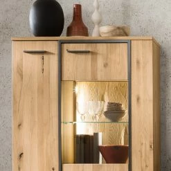Naturoo Highboard Doora - Asteiche teilmassiv - Asteiche Bianco / Graphit -WOHNZIMMERMÖBEL Verkäufe 1000207363 200317 14293700126 DETAILS P000000001000207363