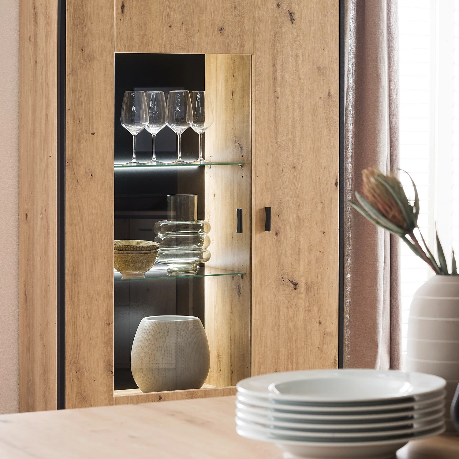 Loftscape Wohnwand Buena II (4-teilig) - Balkeneiche Dekor / Anthrazit 3 Loftscape Wohnwand Buena II (4-teilig) - Balkeneiche Dekor / Anthrazit – Bild 3