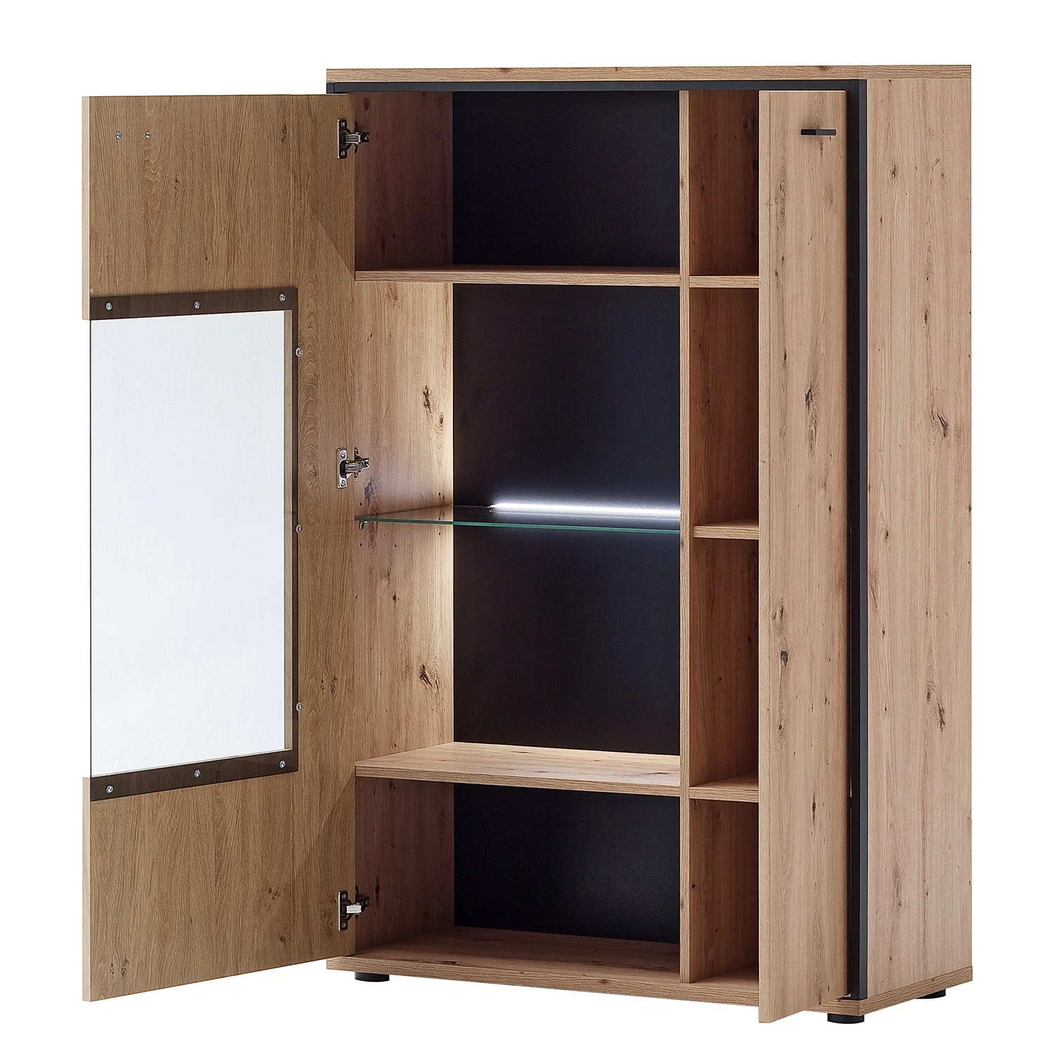 Loftscape Wohnwand Buena II (4-teilig) - Balkeneiche Dekor / Anthrazit 8 Loftscape Wohnwand Buena II (4-teilig) - Balkeneiche Dekor / Anthrazit – Bild 8