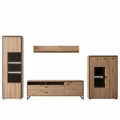 Loftscape Wohnwand Buena III (4-teilig) - Balkeneiche Dekor / Anthrazit -WOHNZIMMERMÖBEL Verkäufe 1000207682 200305 06214800086 DETAILS P000000001000207682