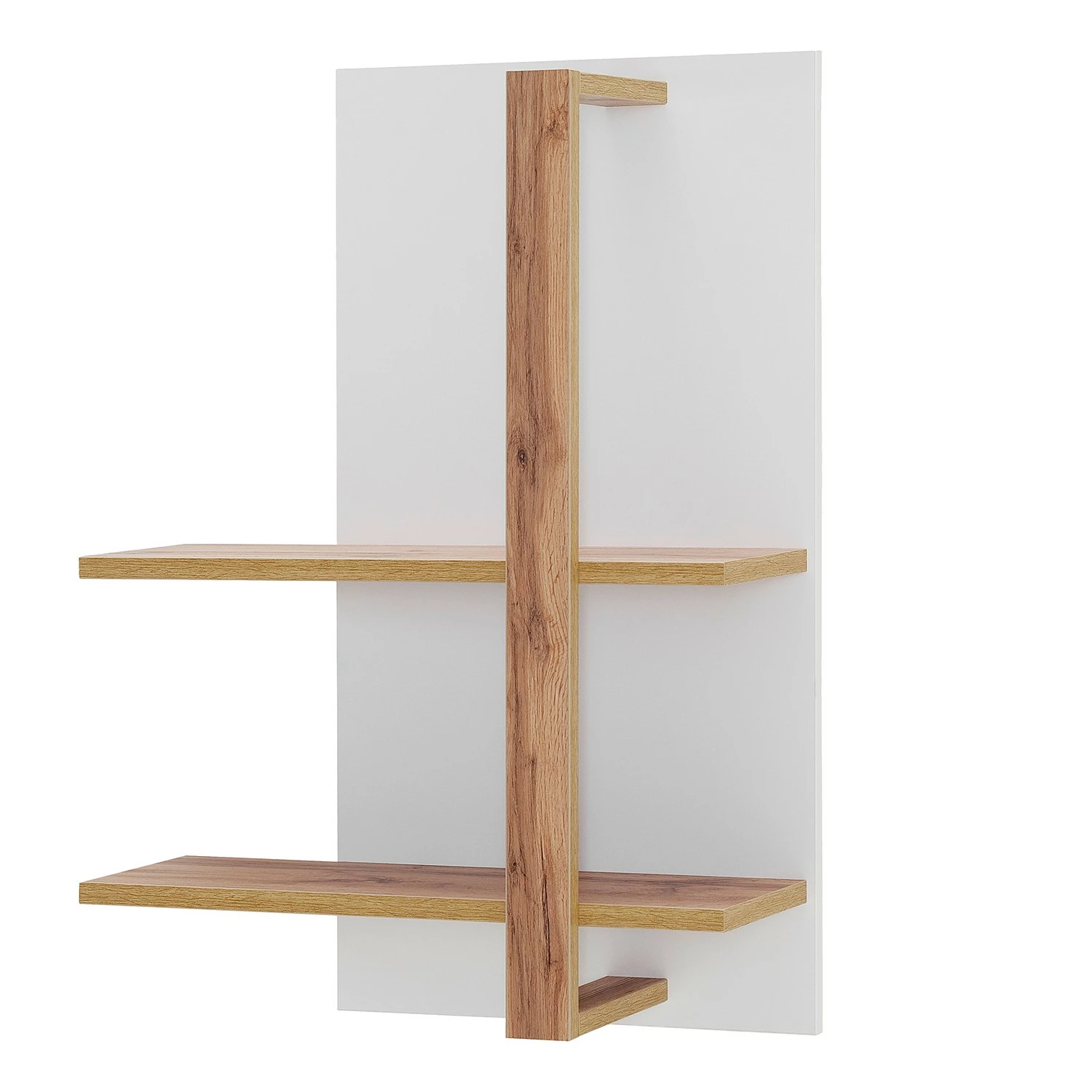 Loftscape Wandregal Mundai - Weiß / Eiche Wotan Dekor 1 Loftscape Wandregal Mundai - Weiß / Eiche Wotan Dekor