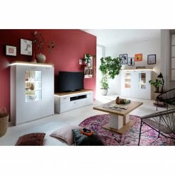 Loftscape Highboard Mundai - Inkl. Beleuchtung - Weiß / Eiche Wotan Dekor -WOHNZIMMERMÖBEL Verkäufe 1000209049 200402 14342600029 MOOD DETAILS P000000001000209049 mood