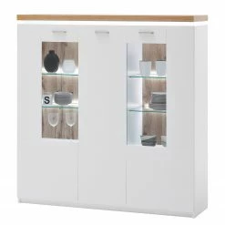 Loftscape Highboard Mundai - Inkl. Beleuchtung - Weiß / Eiche Wotan Dekor -WOHNZIMMERMÖBEL Verkäufe 1000209049 200402 14342800032 DETAILS P000000001000209049