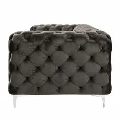 Jack & Alice Sofa Leominster II (3-Sitzer) - Samt Fosca: Dunkelgrau -WOHNZIMMERMÖBEL Verkäufe 1000209057 210108 10042800240 DETAILS P000000001000209057