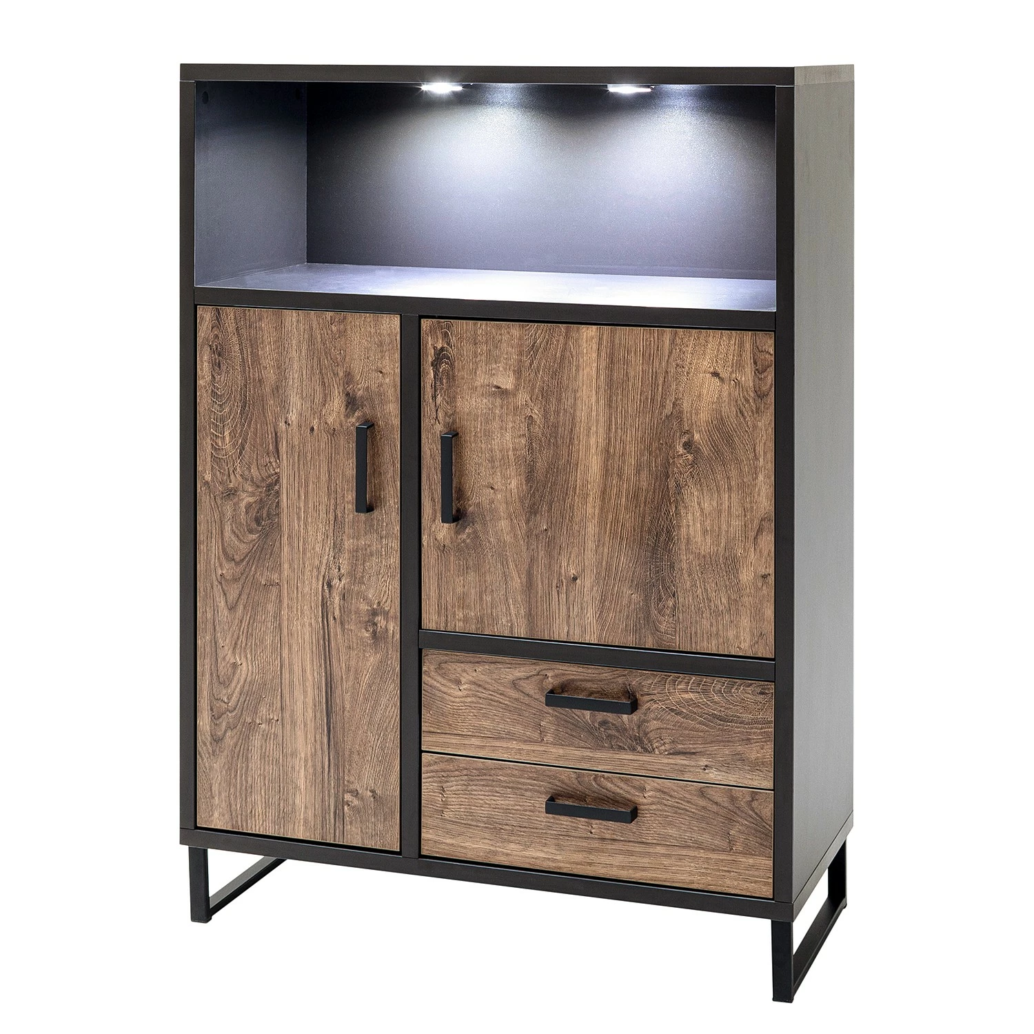 Red Living Highboard Hixson - Eiche Barrique Dekor / Schwarz 1 Red Living Highboard Hixson - Eiche Barrique Dekor / Schwarz