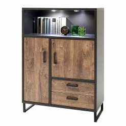 Red Living Highboard Hixson - Eiche Barrique Dekor / Schwarz 5 Red Living Highboard Hixson - Eiche Barrique Dekor / Schwarz -WOHNZIMMERMÖBEL Verkäufe 1000209071 200402 14351700086 DETAILS P000000001000209071