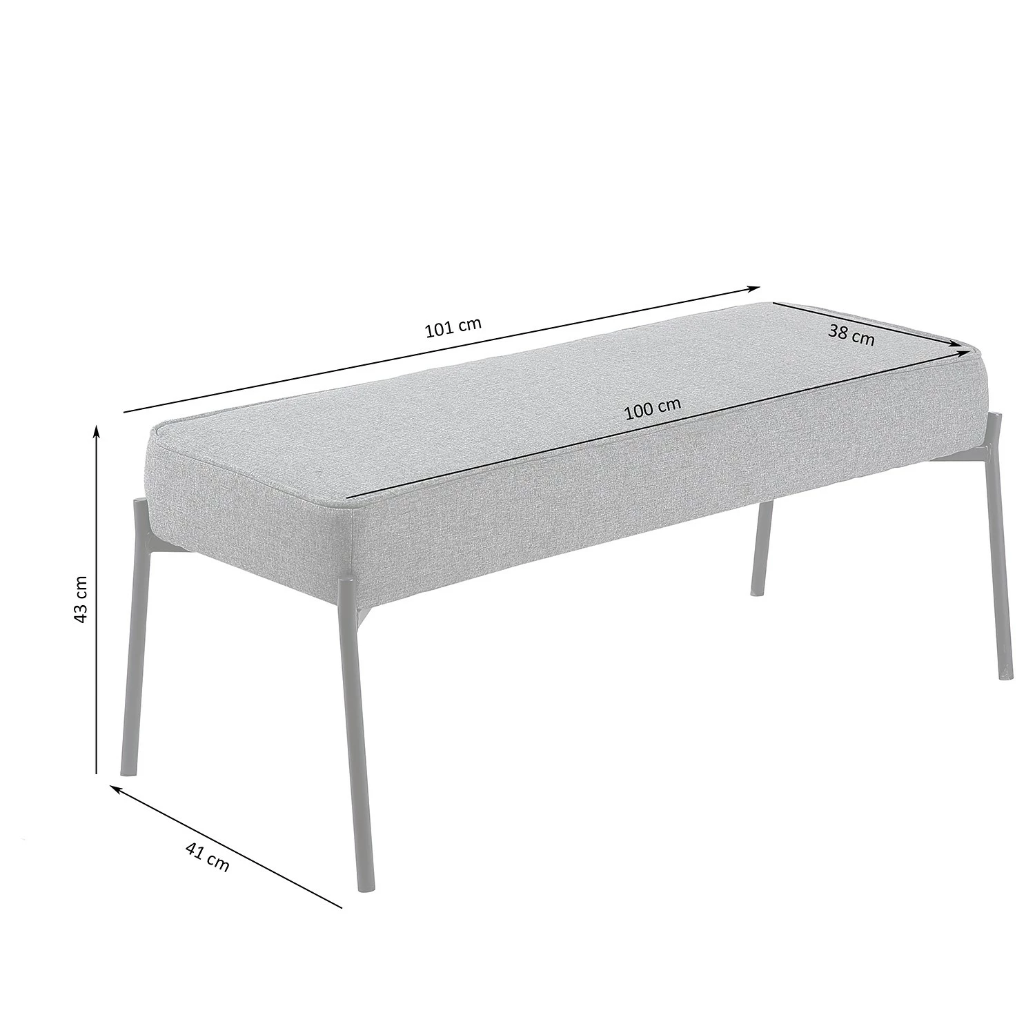 Mørteens Polsterhocker Westby - Webstoff - Grau 5 Mørteens Polsterhocker Westby - Webstoff - Grau – Bild 5