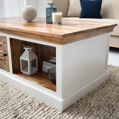 Maison Belfort Couchtisch Newhaven - Mango massiv - Mango / Weiß -WOHNZIMMERMÖBEL Verkäufe 1000209374 210311 08073700004 DETAILS P000000001000209374