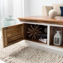 Maison Belfort Couchtisch Newhaven - Mango massiv - Mango / Weiß -WOHNZIMMERMÖBEL Verkäufe 1000209374 210311 08073900007 DETAILS P000000001000209374