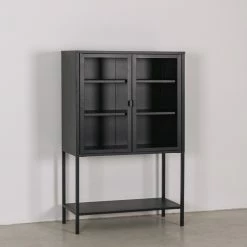 Loftscape Highboard Cowee II - Glas / Metall - Schwarz -WOHNZIMMERMÖBEL Verkäufe 1000209633 200430 06152900033 MOOD DETAILS P000000001000209633 mood