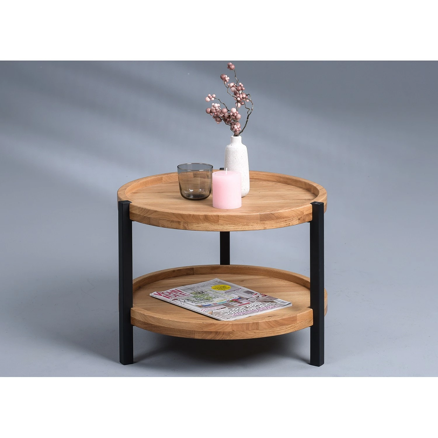 Norrwood Beistelltisch Nottage I - Echtholzfurnier / Metall - Wildeiche / Schwarz 2 Norrwood Beistelltisch Nottage I - Echtholzfurnier / Metall - Wildeiche / Schwarz – Bild 2